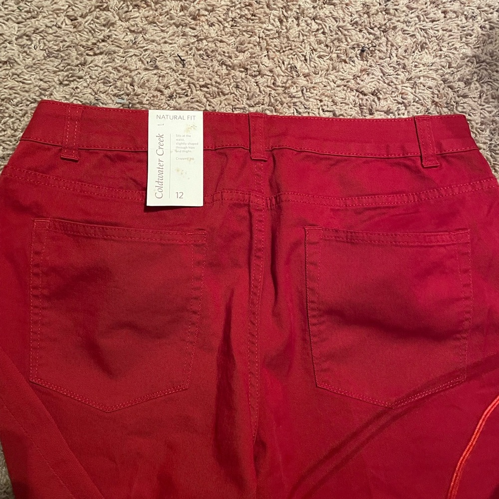 ♥️ NWT~COLDWATER CREEK ♥️Natural Fit Capris Copper/Rust color in SZ:12 Brand New - Picture 10 of 13